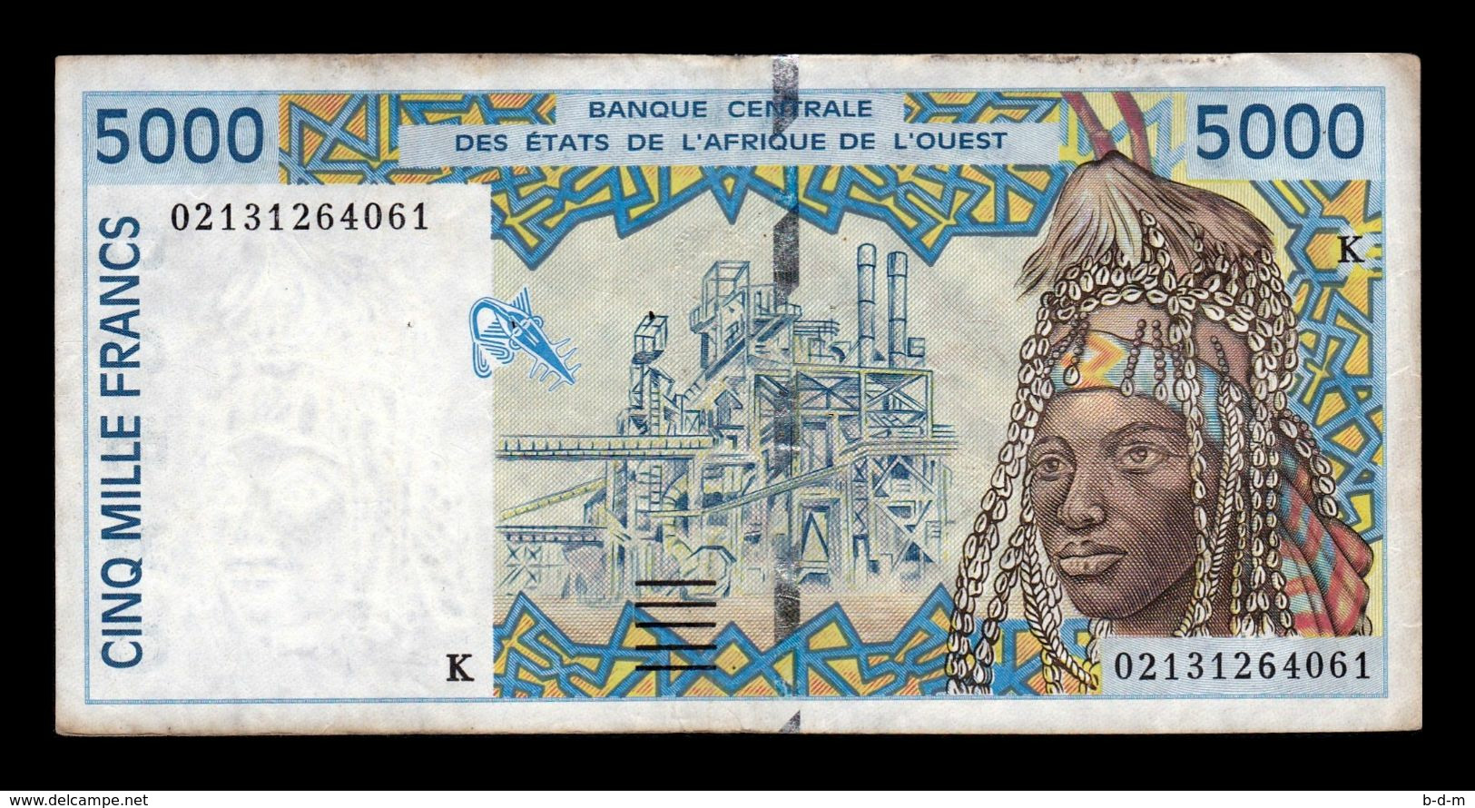 West African St. Senegal 5000 Francs 2002 Pick 713Kl T.061 BC/MBC F/VF - Senegal