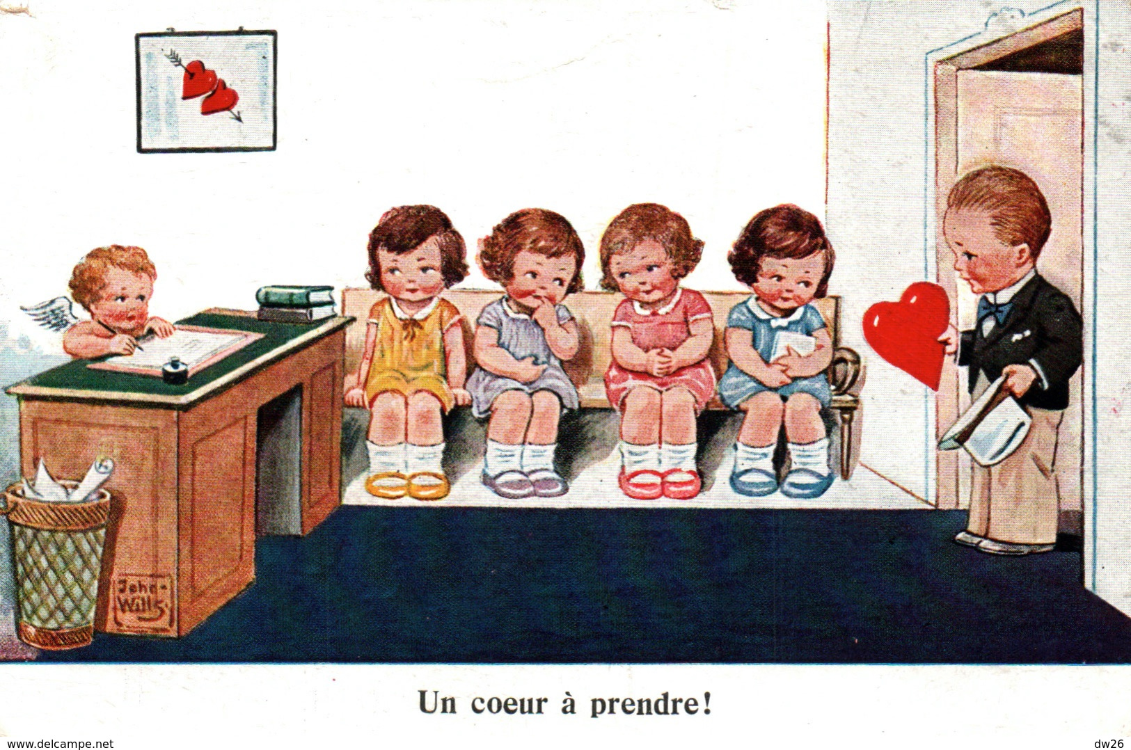 Illustration John Wills: Un Coeur à Prendre! (Agence Matrimoniale) Carte W.S.S.B. - Wills, John
