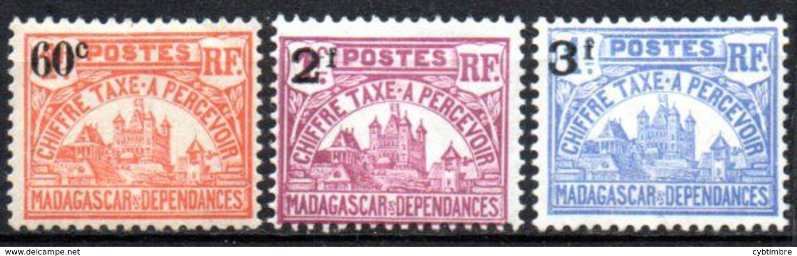 Madagascar: Yvert N° Taxe 17/19* - Portomarken