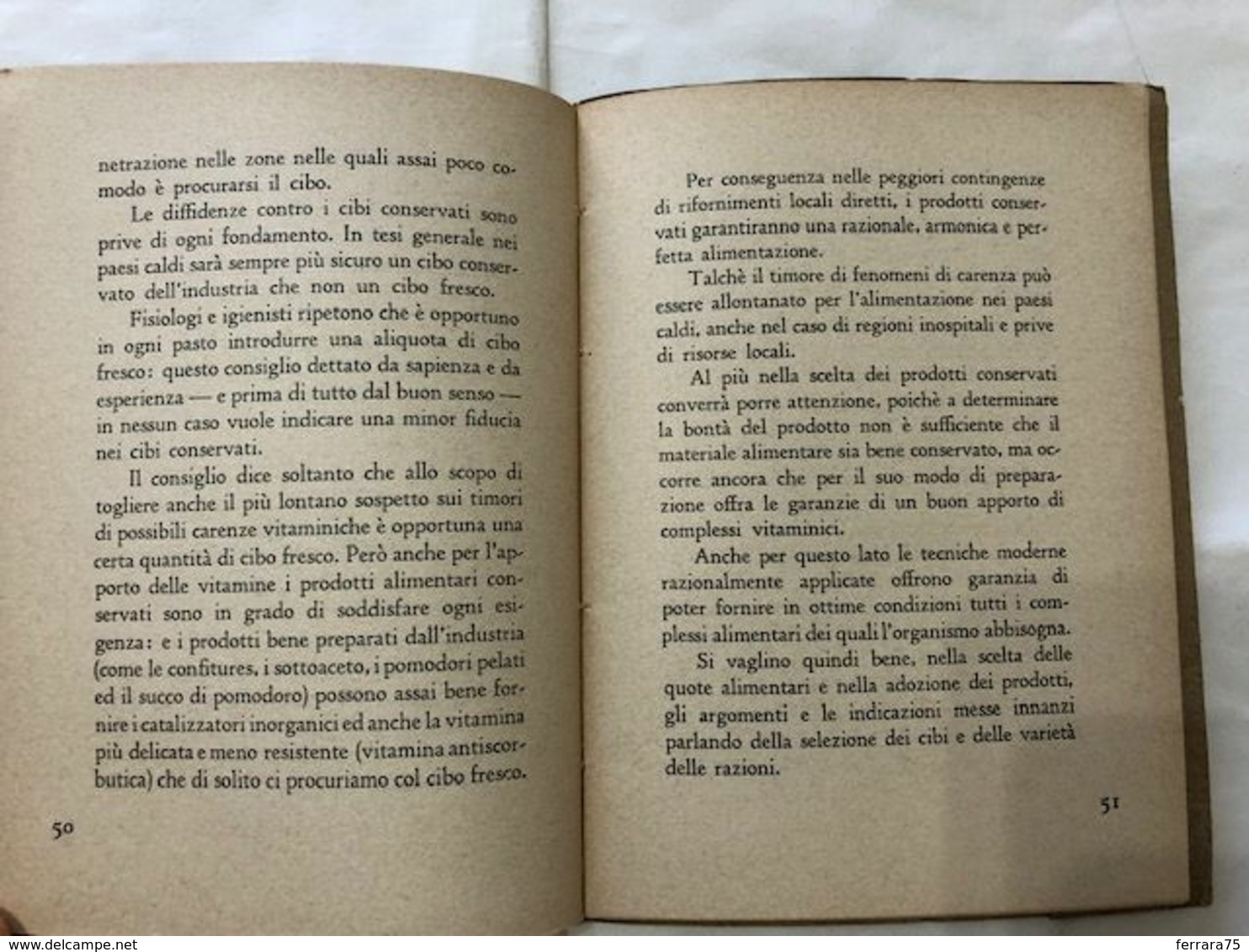 ERNESTO BERTARELLI COME DEVE NUTRIRSI L'ITALIANO NELL'AFRICA ORIENTALE CIRIO AOI