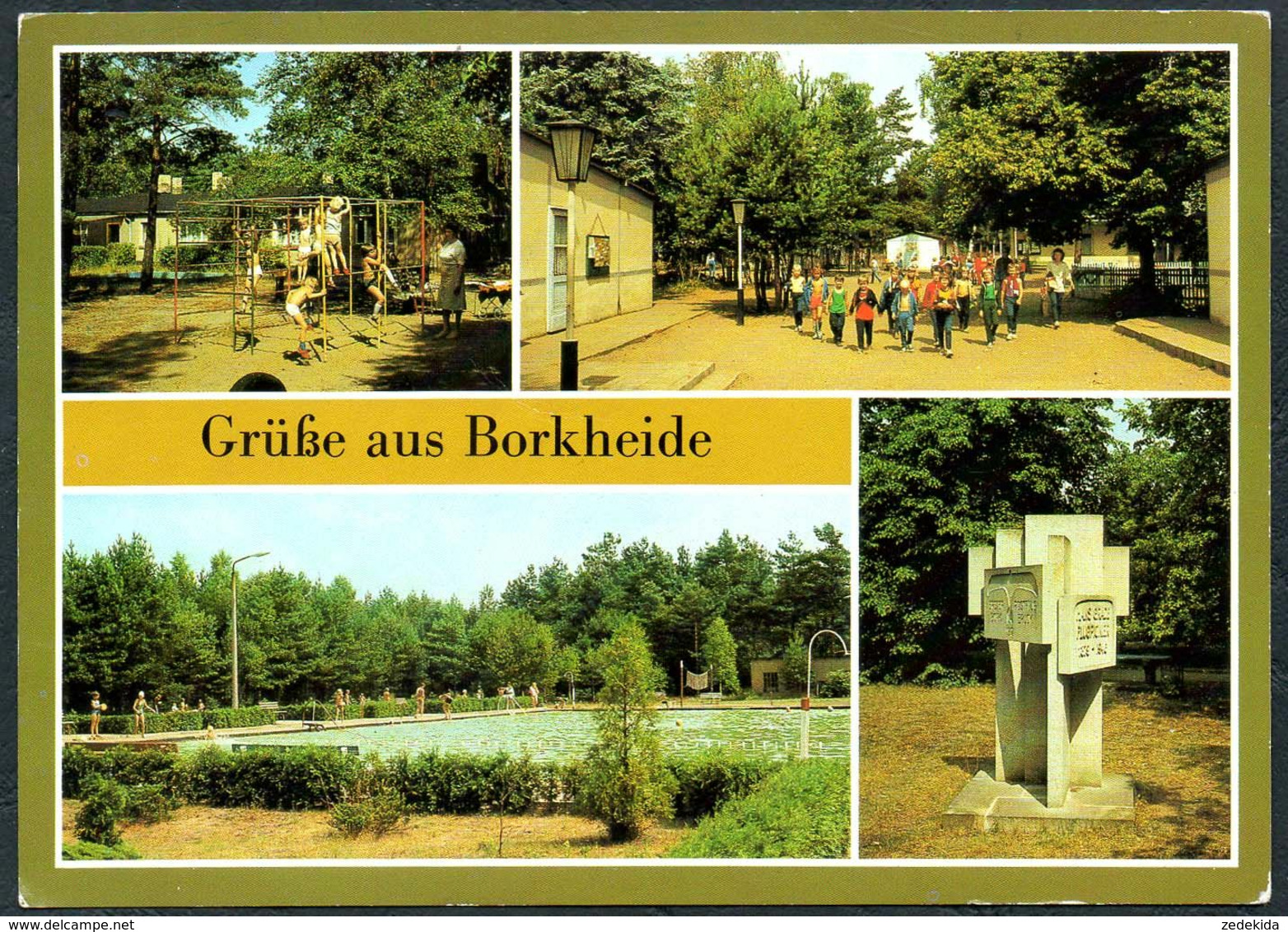 E0228 - Borkheide Grüße Aus Eilsendung Ferienlager VEB Industriemontagen Merseburg - Bild Und Heimat Reichenbach - Brück