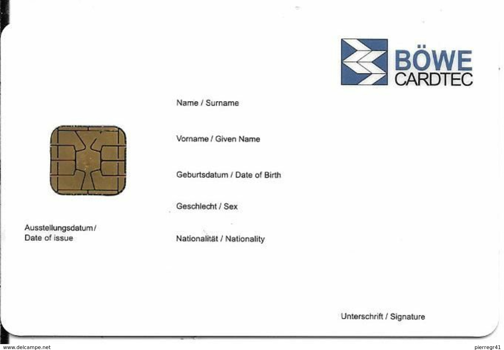 CARTE-PUCE-DEMONSTRATION-BOWE CARDTEC- TBE - Vervallen Bankkaarten