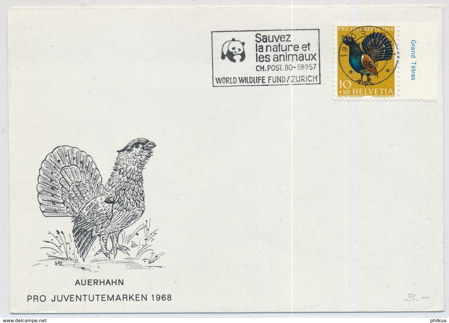 Schweiz - Falggenstempel - WORLD WILDLIFE FOUND / ZÜRICH - Sauvez La Nature Et Les Animaux - Briefe U. Dokumente