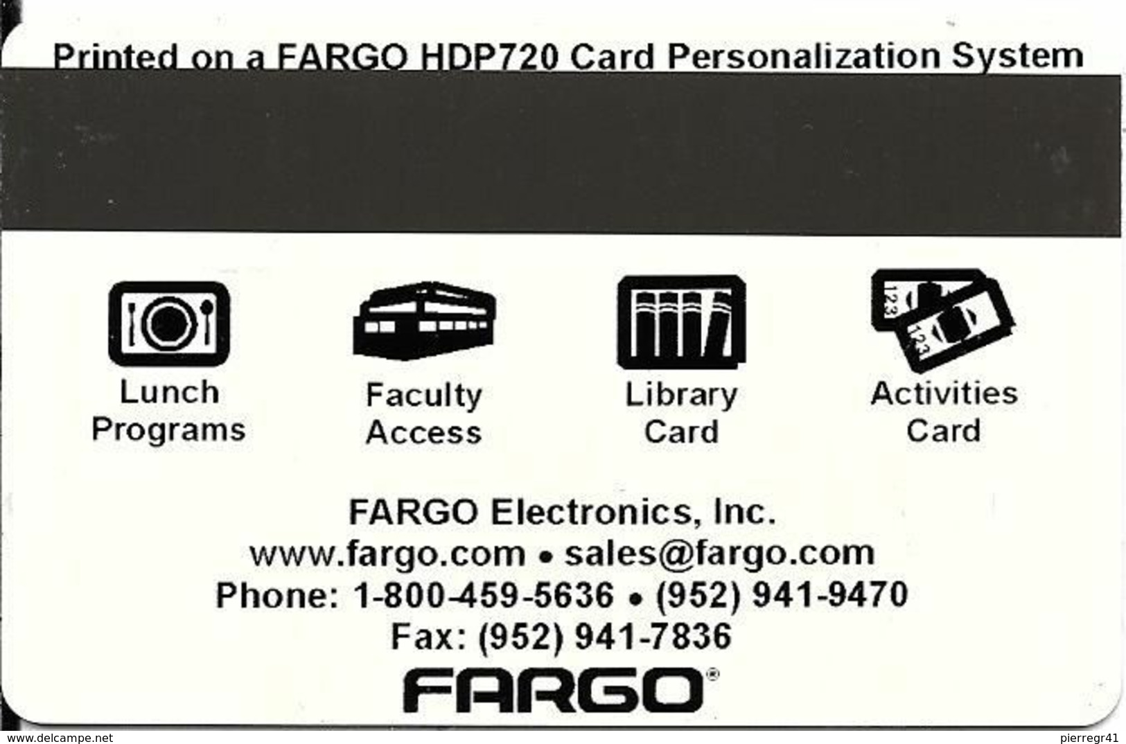 CARTE-PUCE-MAGNETIQUE-USA-ETUDIANT EDWARDS COLLEGE-2000-Fargo Electroninics-TBE-RARE - Sonstige & Ohne Zuordnung