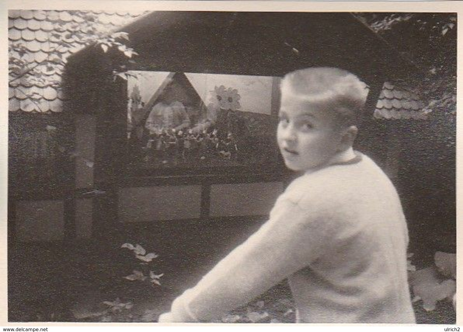 Foto Junge Vor Schaukasten - 1960 - 10*7cm (51740) - Unclassified