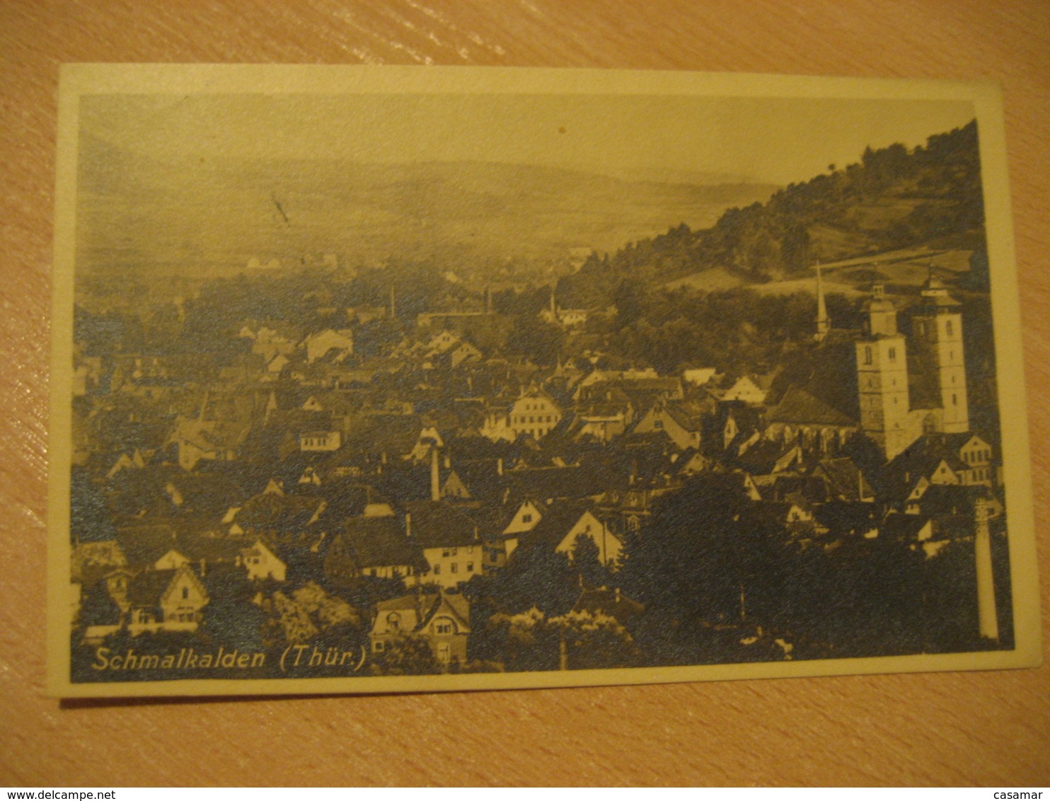 SCHMALKALDEN 1925? To Oberroblingen BAHNPOST Wernshaus Train Cancel Meiningen Thuringia GERMANY Postcard - Schmalkalden