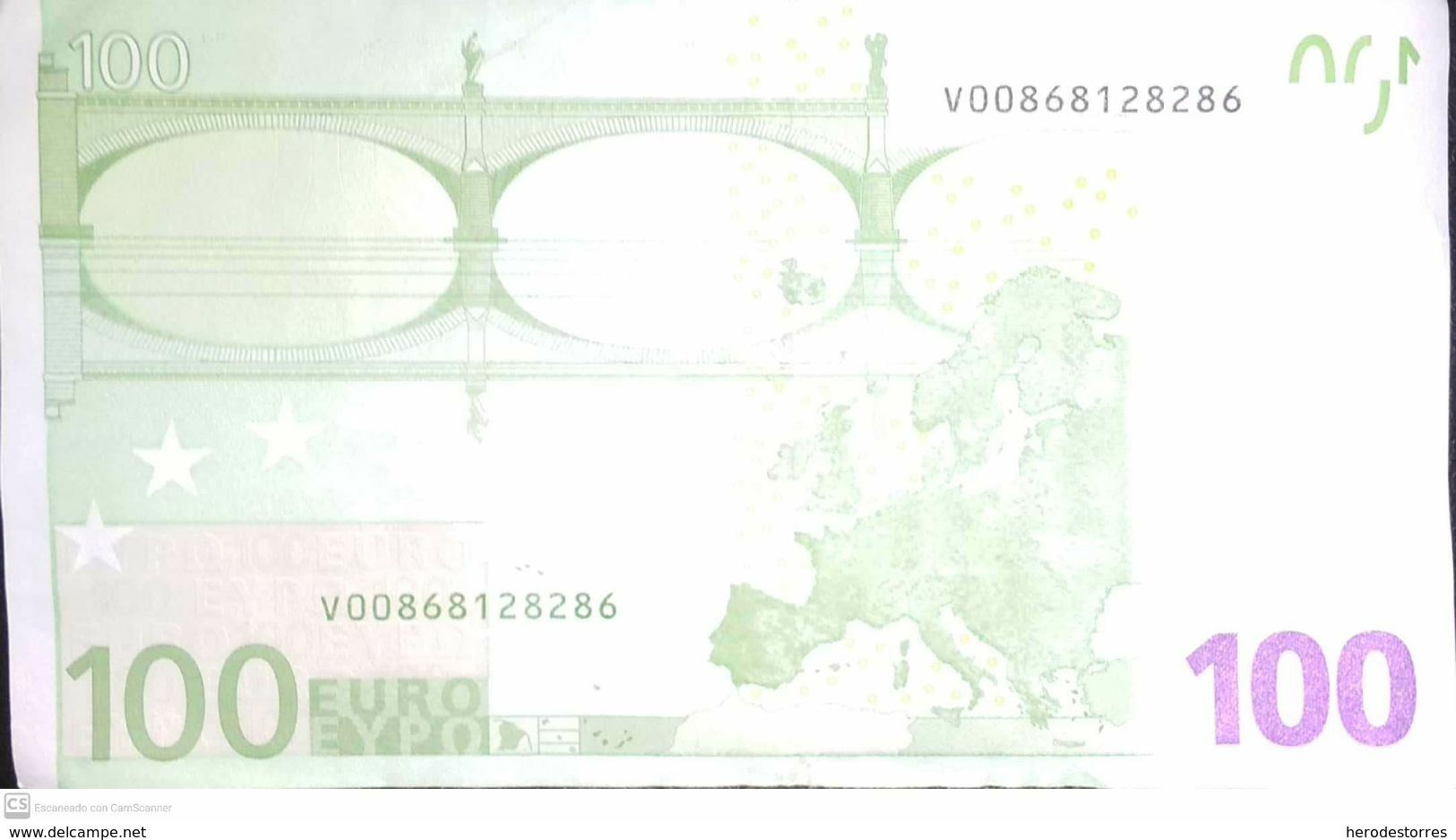 100 EURO SPAIN(V) M002 Low Nummer, DUISEMBERG - 100 Euro