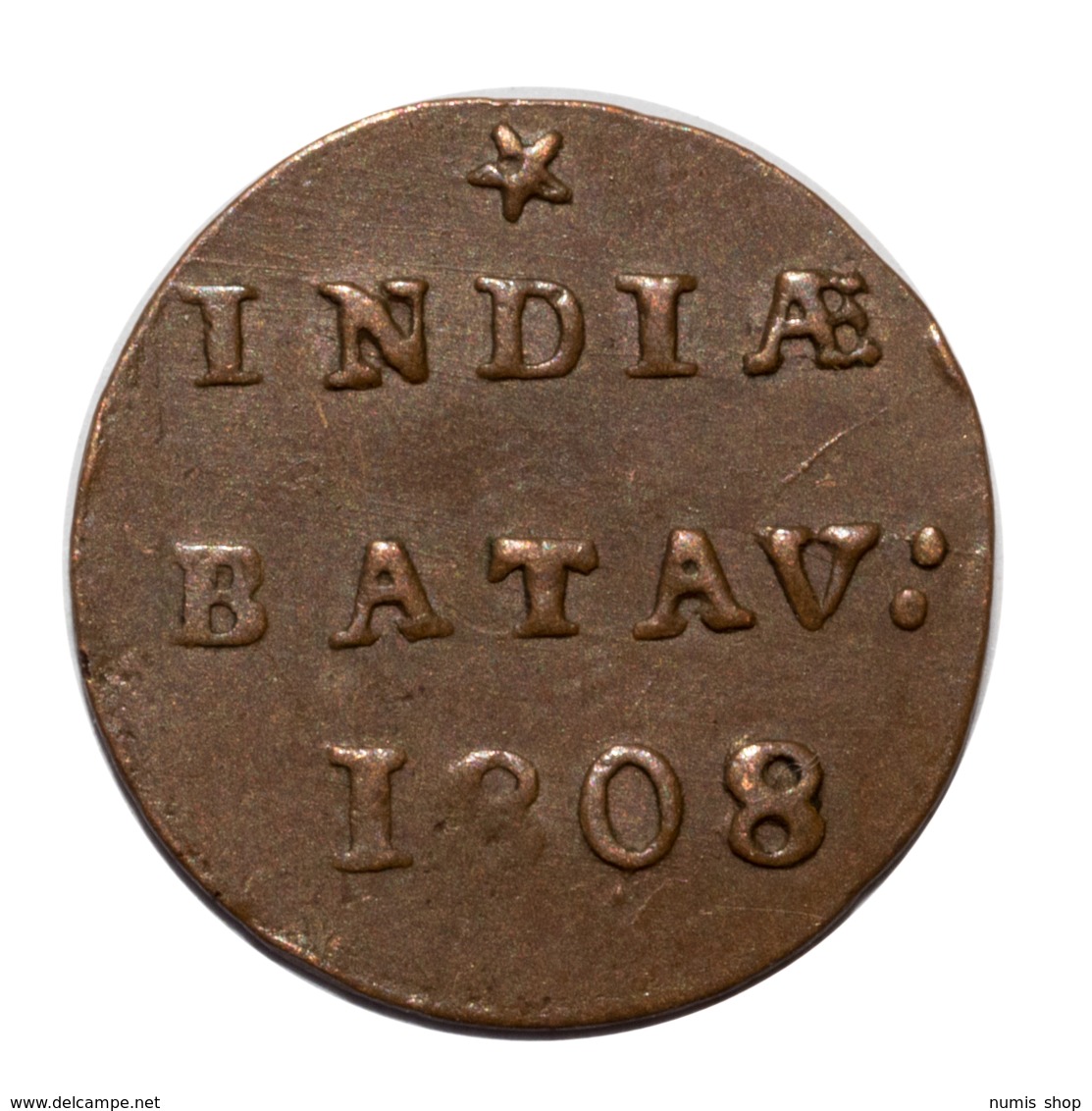 Niederlande / East Indies - 1/2 Duit - 1808 - XF #A80 - Niederländisch-Indien