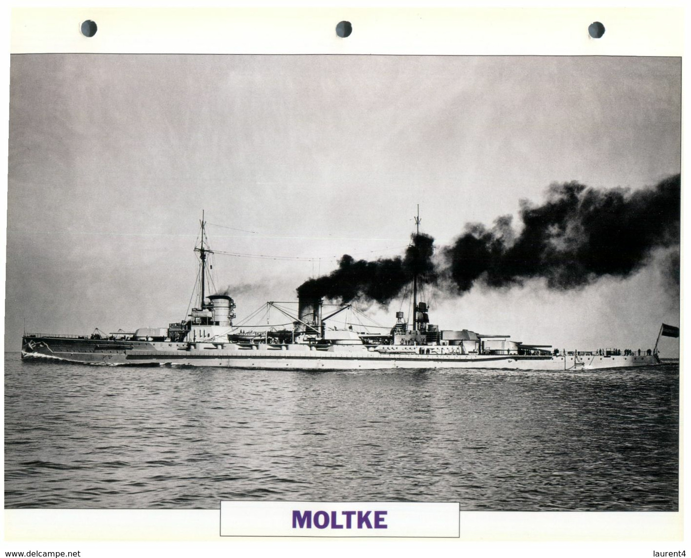 (25 X 19 Cm) (5-9-2020) - L - Photo And Info Sheet On Warship - German Navy - Moltke - Bateaux