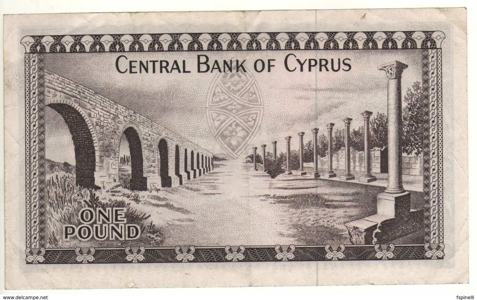 CYPRUS   1 Pound       P43b     1.5.1975  (Roman Viaduct Near Larnaca & Pillars At Salamis) - Cyprus