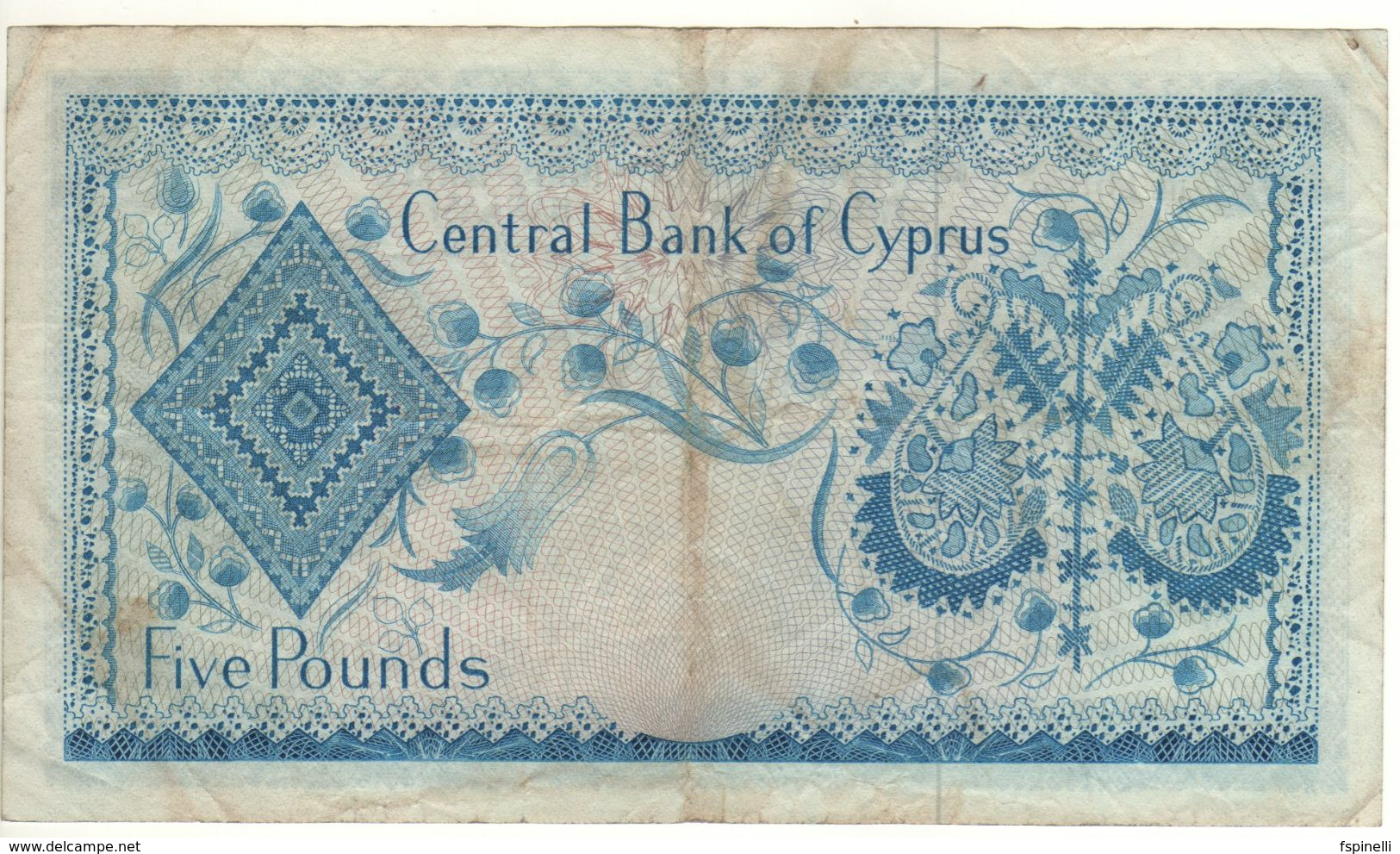 CYPRUS   5 Pounds      P44c     1.5.1975  ( Embroidery ) - Cyprus