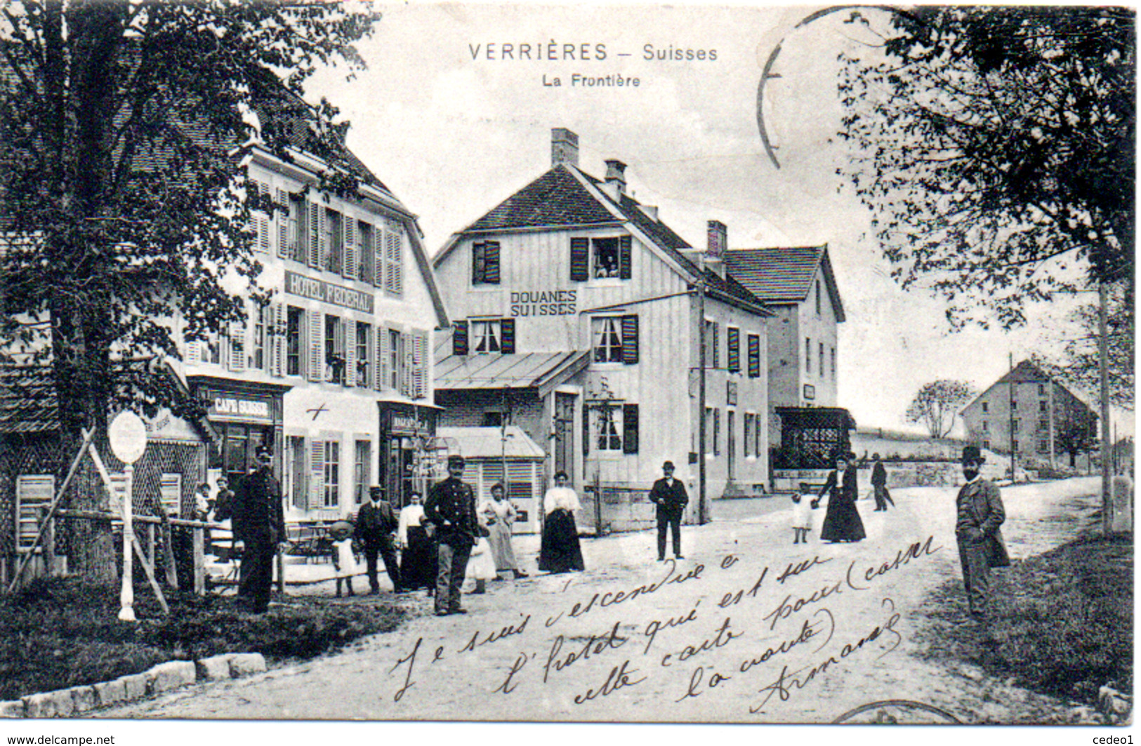 VERRIERES  LA FRONTIERE  En 1909 - Les Verrières