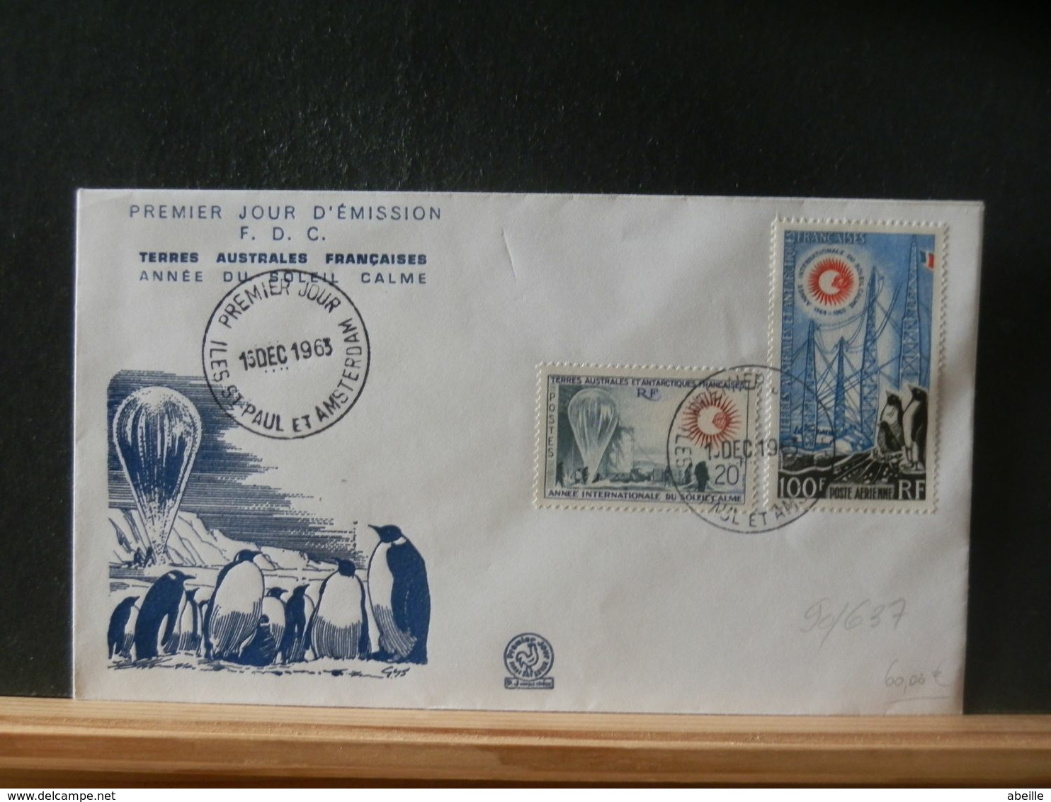 90/637 FDC   TAAF  1963 OBL. ILES ST. PAUL ET AMSTERDAM - FDC