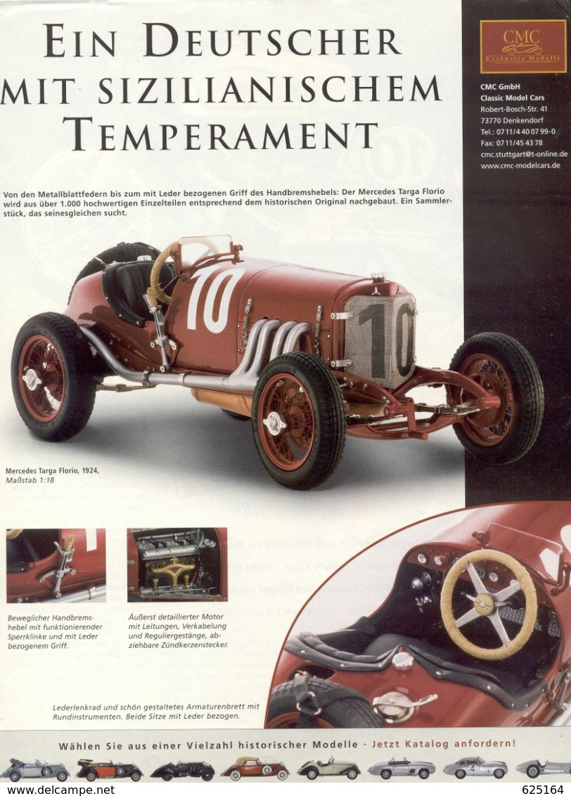 Page De Publicité CMC CLASSIC MODEL CARS 2005 Mercedes Targa Florio 1924 Maßstab 1/18 - Tanks