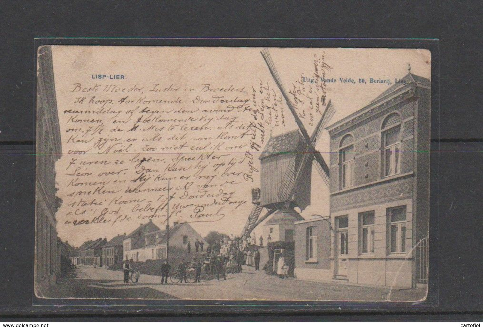 LIER-LISP-WINDMOLEN-MOULIN A VENT-ANIMATIE-UITGAVE-VANDEVELDE-VERSTUURDE KAART NAAR MECHELEN-1907-ZELDZAAM-ZIE DE 2 SCAN - Lier