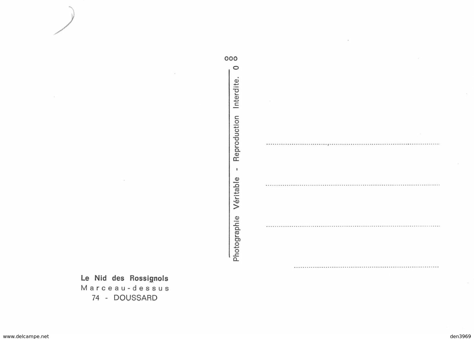 DOUSSARD - Le Nid Des Rossignols - Marceau-dessus - Tirage D'éditeur N&B Non Dentelé - Doussard