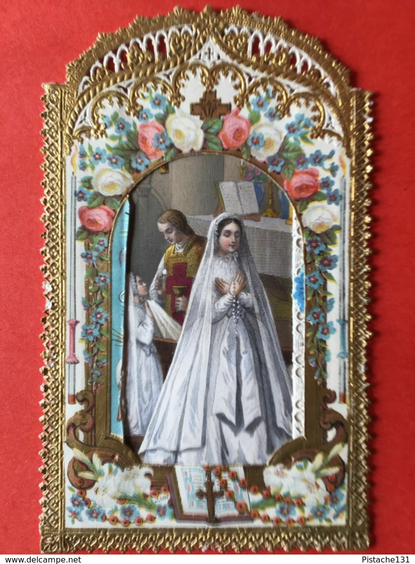 Image Pieuse - DENTELLE - MOBILE - S'OUVRE - COMMUNION - 12.5 Cm X 7.5 Cm - Andachtsbilder