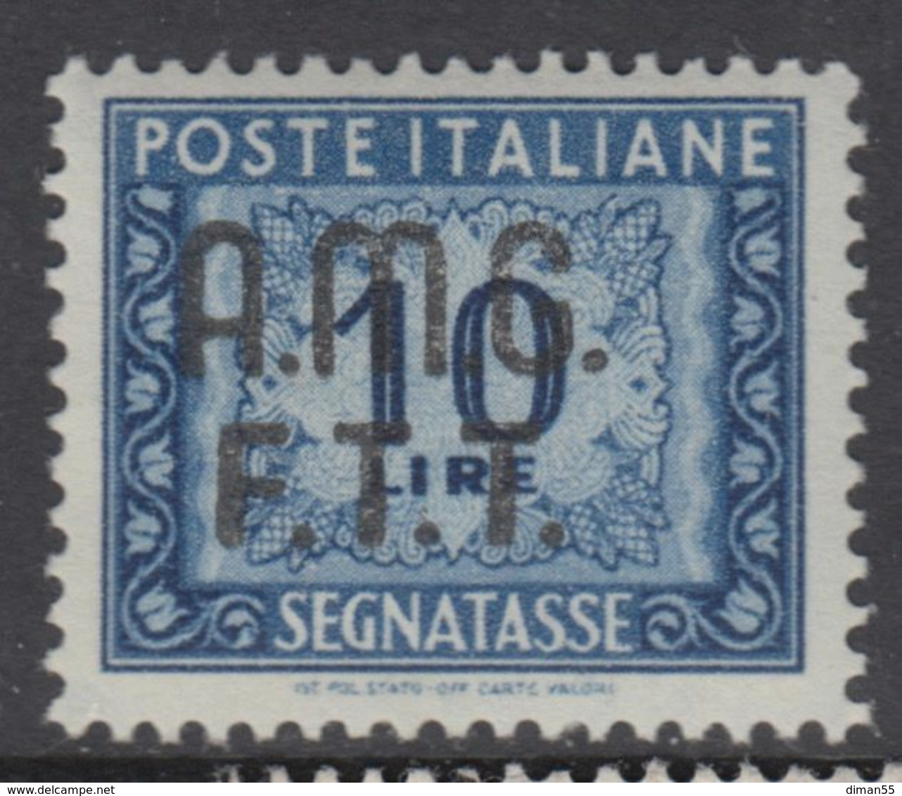 Trieste Zona A - AMG-FTT - Segnatasse N.12 - Varietà Stampa Spostata A Sinistra  - Cat. 250 Euro  Linguellato - MH* - Postage Due