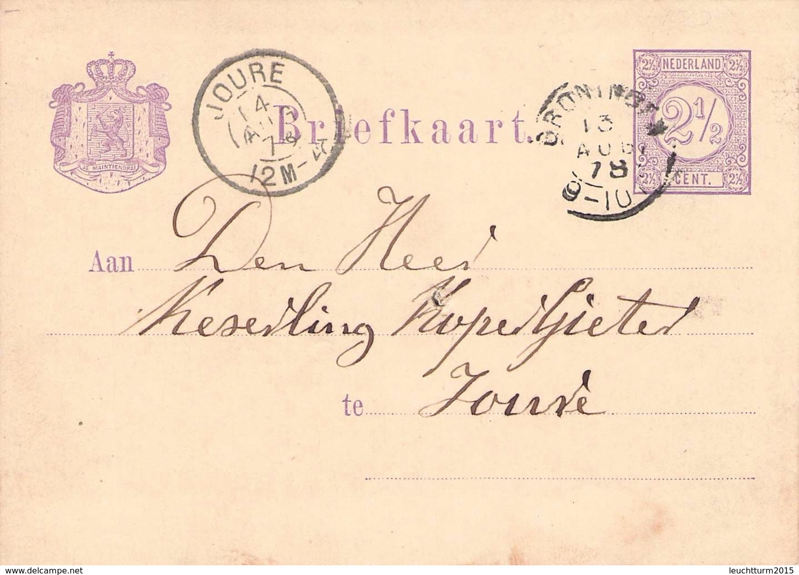 NETHERLANDS - BRIEFKAART 1878 GRONINGEN - JOURE /AS122 - Postwaardestukken