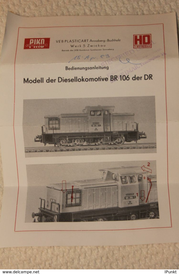 Diesellokomotive der Deutsche Reichsbahn; BR 106; PIKO; Epoche IV; neu in OVP