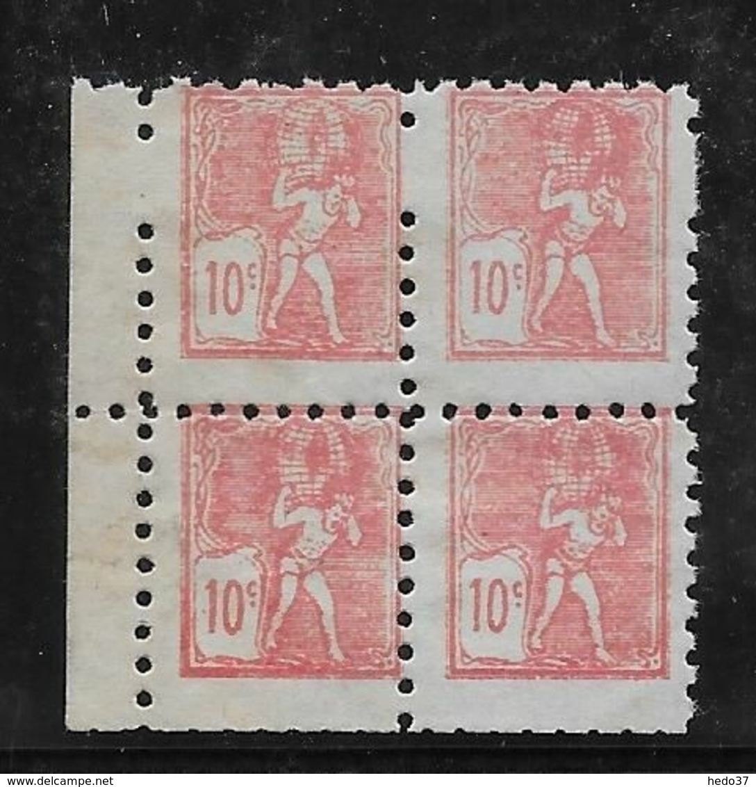 France Poste Enfantine 10 Centimes Type Atlas - Bloc De 4 - Neuf * Avec Charnière - TB - Unused Stamps