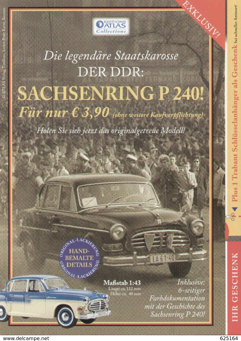 Page De Publicité ATLAS 2010 DDR TRABANT Sachsenring P 240 Maßstab 1/43 - Carri Armati