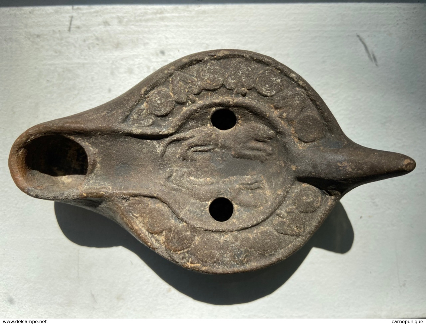 Rare Lampe à Huile Chretienne Carthage - Arqueología