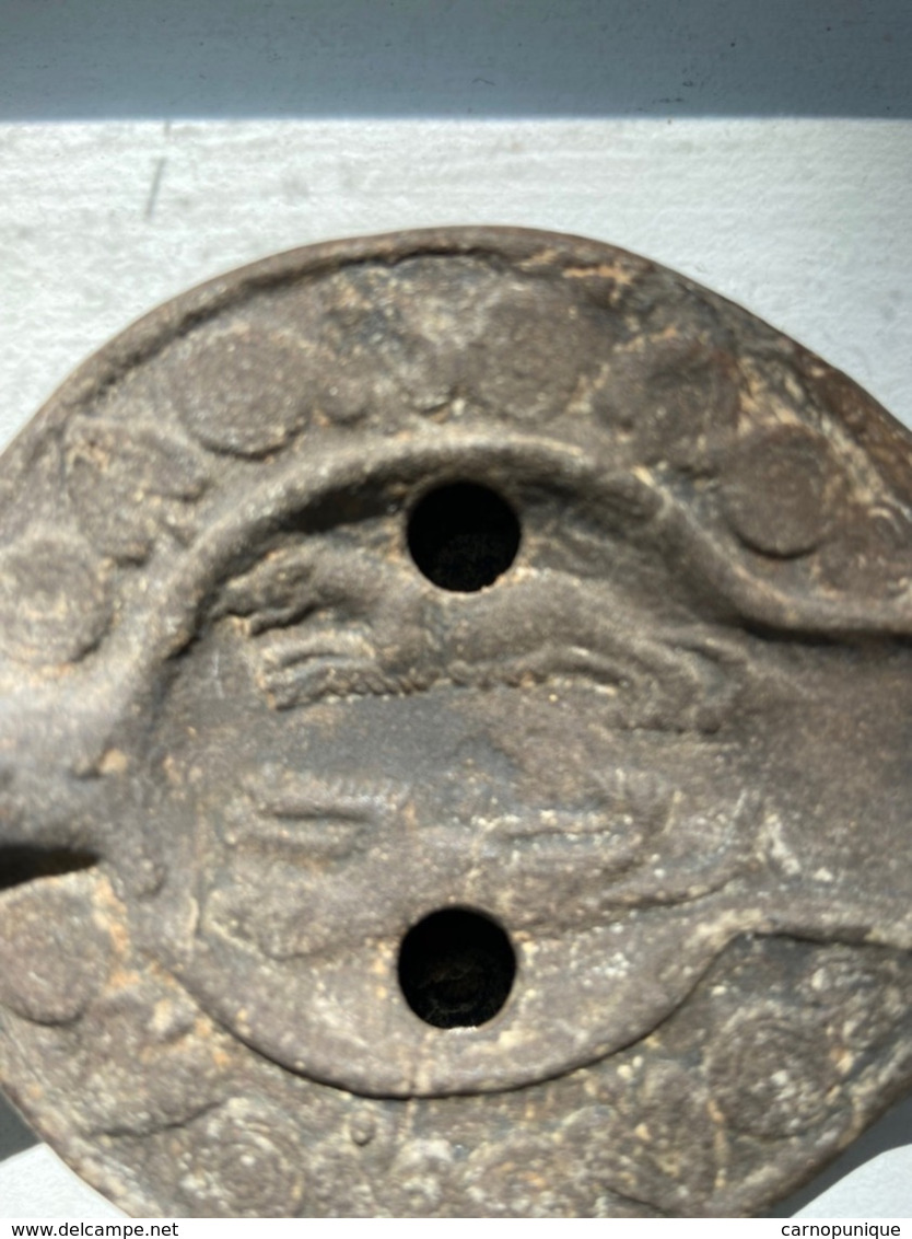 Rare Lampe à Huile Chretienne Carthage - Arqueología