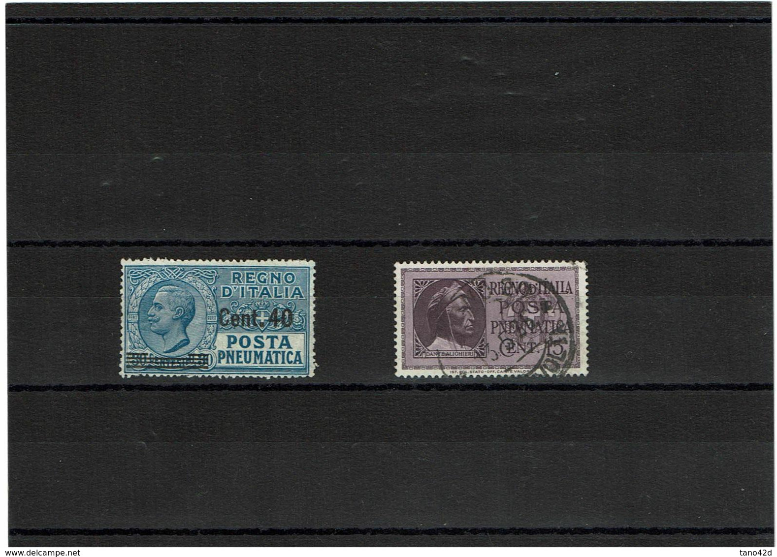 LRD11 - ITALIE REGNE VE III POSTA PNEUMATICA N° 7 SANS GOMME + N° 14 OBL - Posta Pneumatica