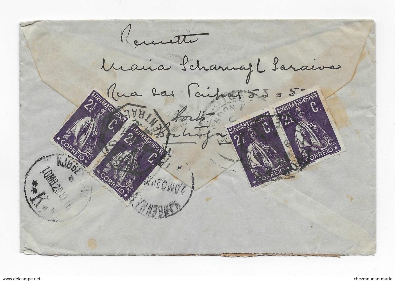 PORTUGAL REC POUR LE DANEMARK COPENHAGUE SUR ENVELOPPE - Postmark Collection