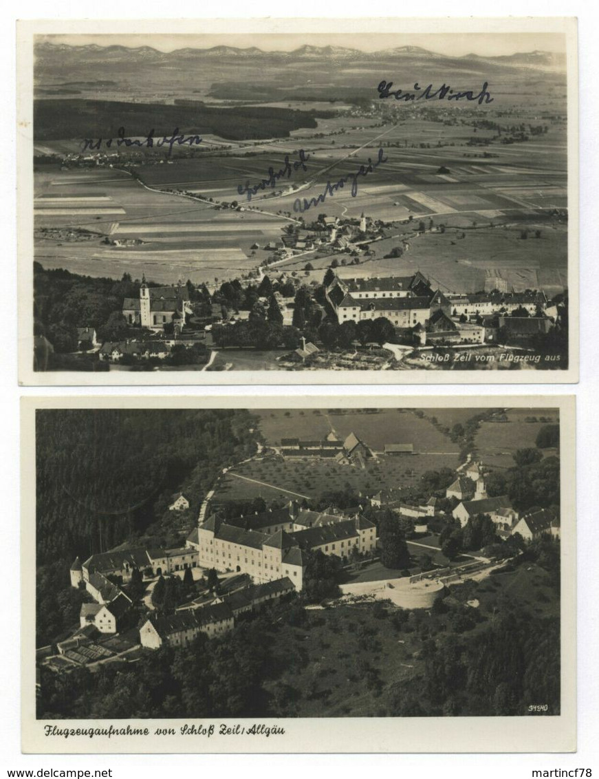 Schloß Zeil Vom Flugzeug Aus + Flugzeugaufnahme Leutkirch Im Allgäu 1943 - Leutkirch I. Allg.