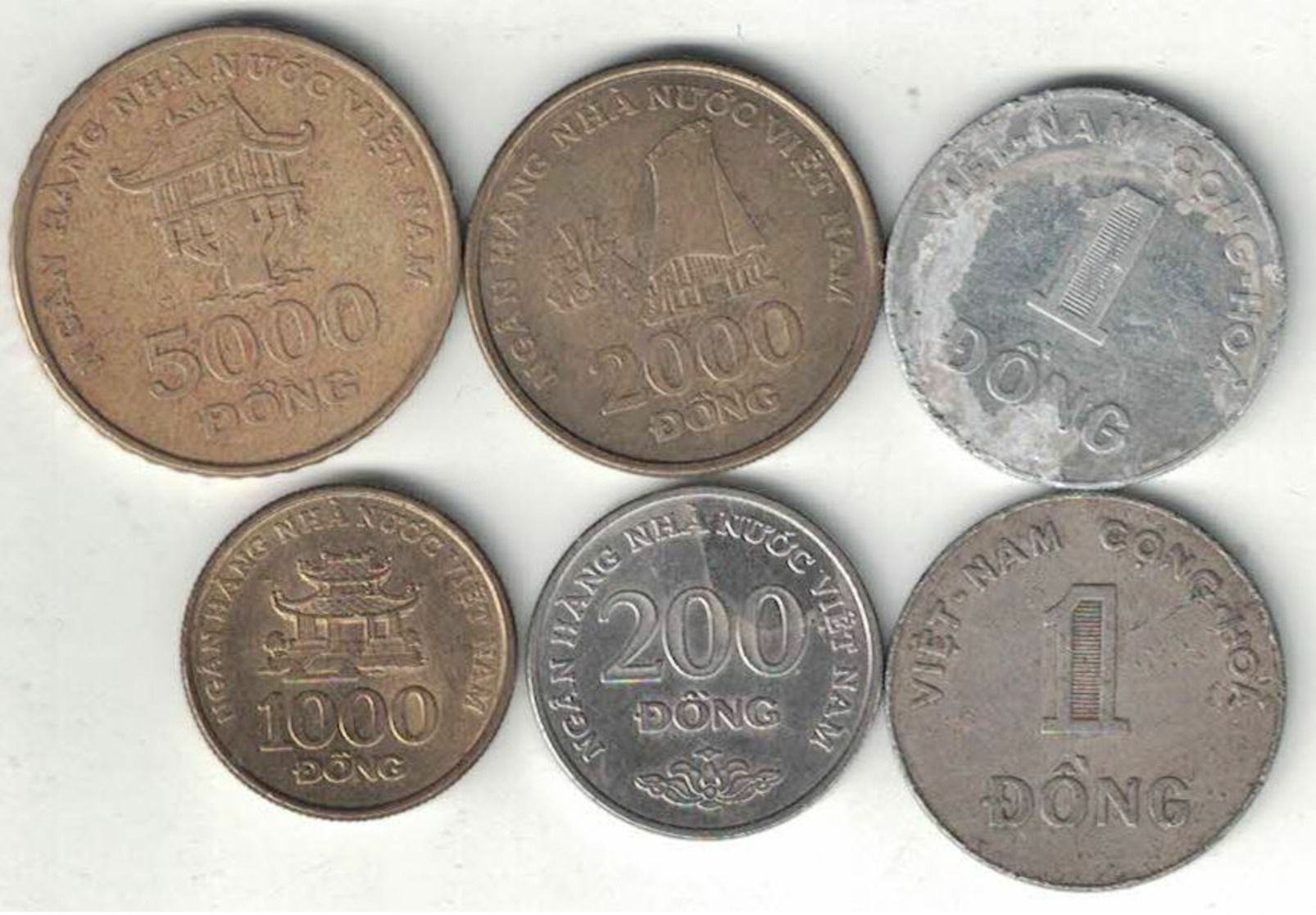 Vietnam Collection Of 6 Coins 1964-2003 All Listed & Different - Vietnam