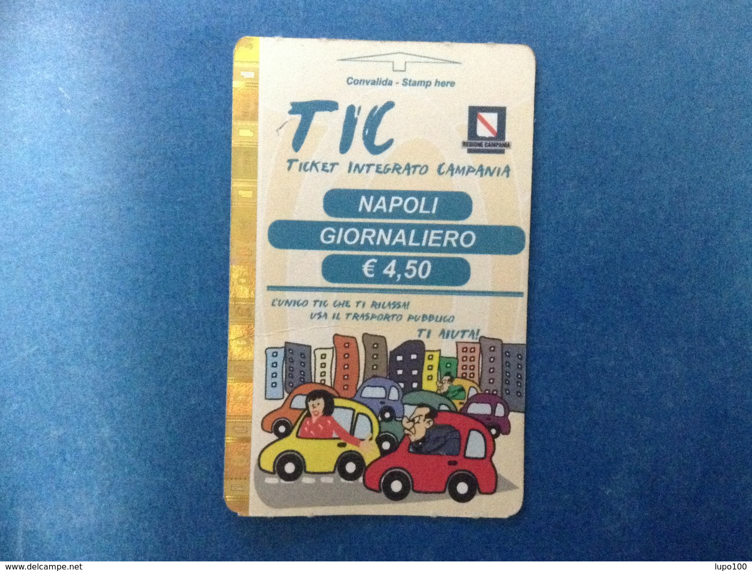 ITALIA BIGLIETTO DI TRASPORTO AUTO BUS PULLMAN TIC TICKET INTEGRATO CAMPANIA NAPOLI GIORNALIERO - Europa