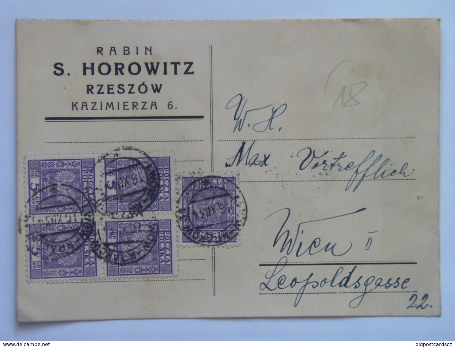 92 Rabin S. Horowitz Rzeszow Kazimierza 1934 - Polen