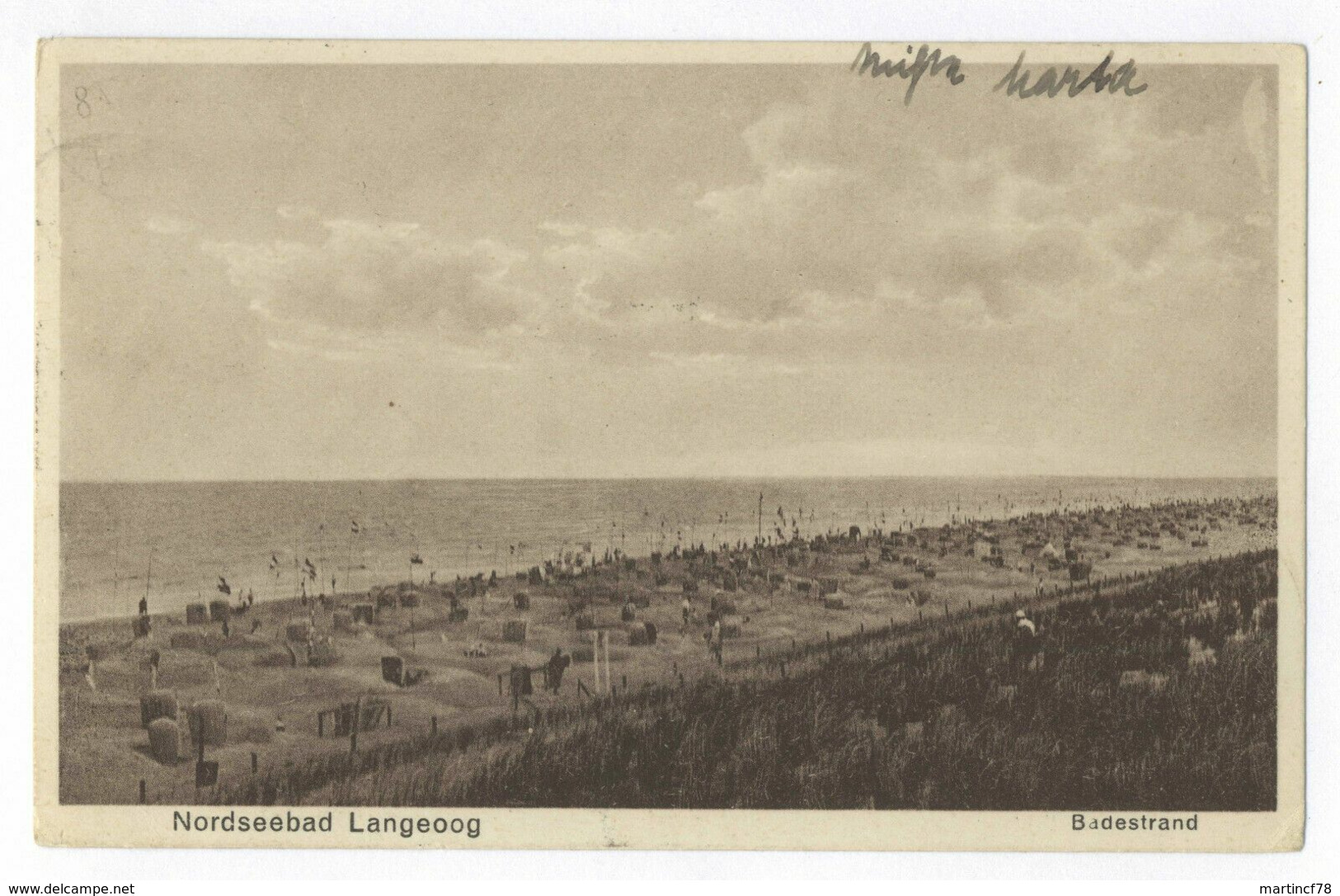 Nordseebad Langeoog Badestrand 1933 Postkarte Ansichtskarte - Langeoog