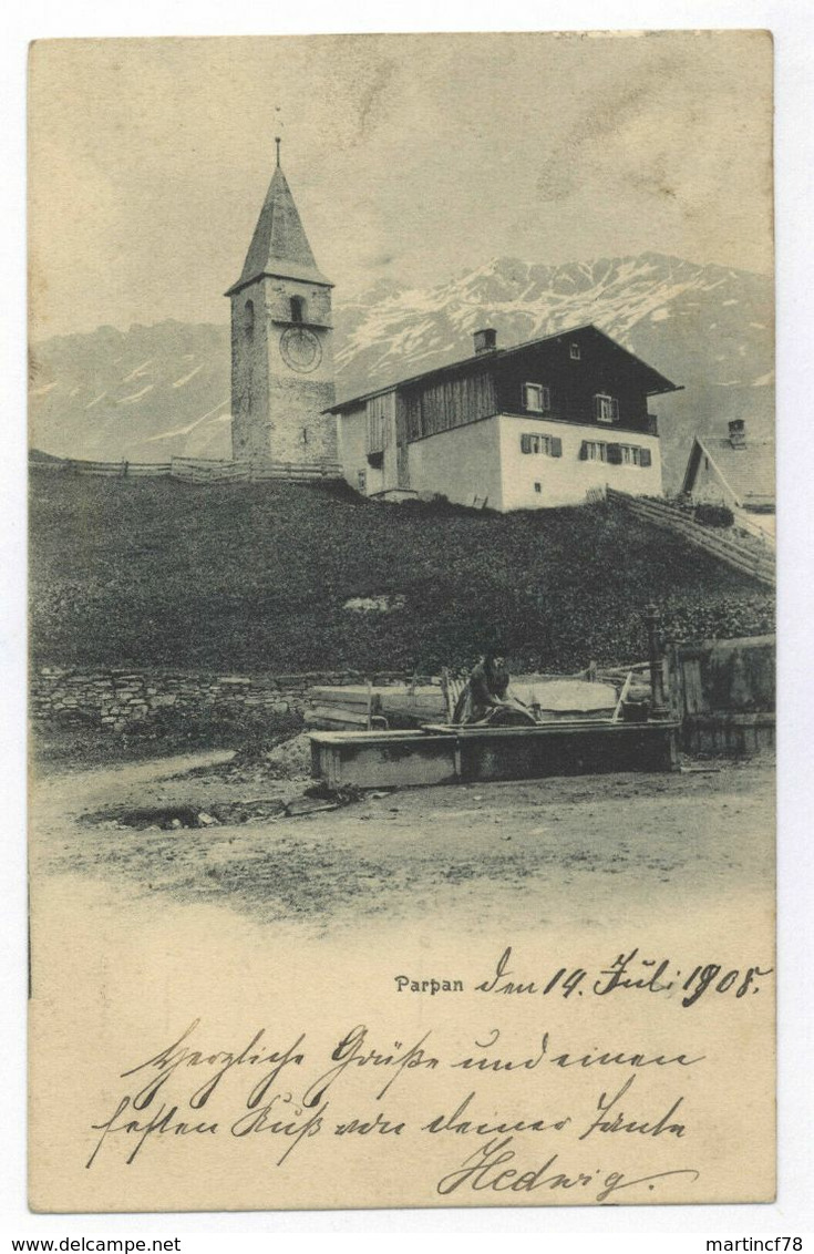 Schweiz Parpan Kirche Gel. 1908 Churwalden Plessur Graubünden Ansichtskarte - Churwalden