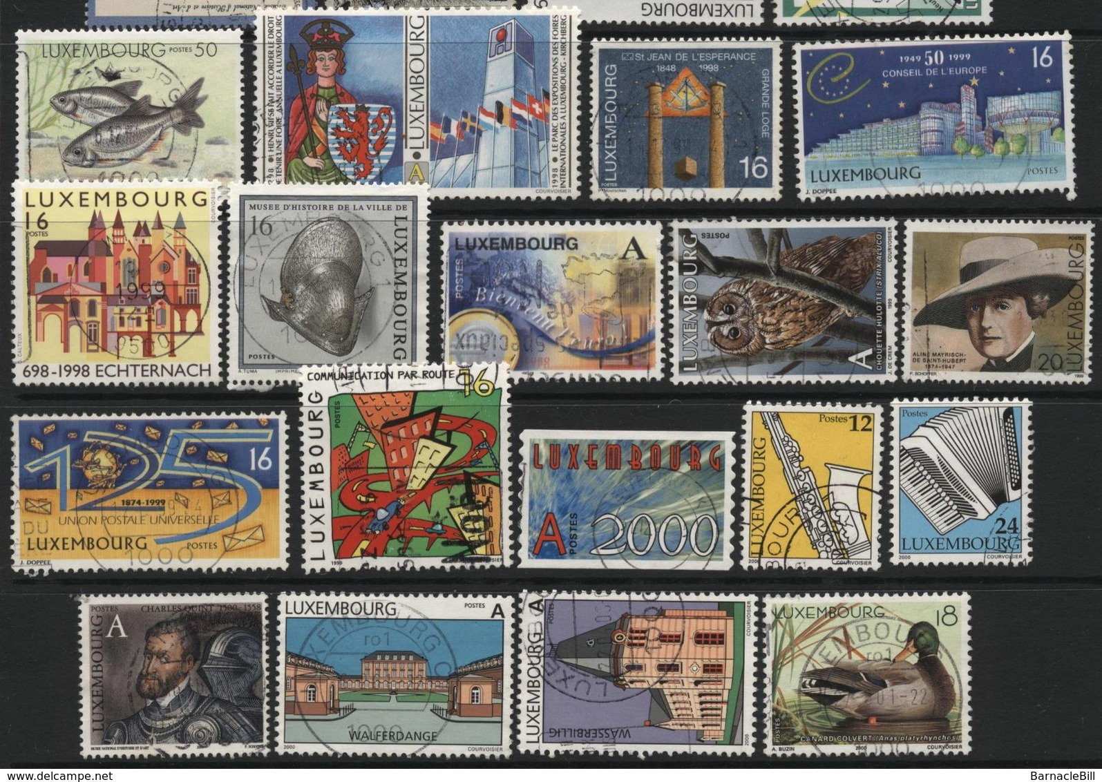 Luxembourg (69) 1965-2001 50 Different Stamps. Used & Unused. - Collections