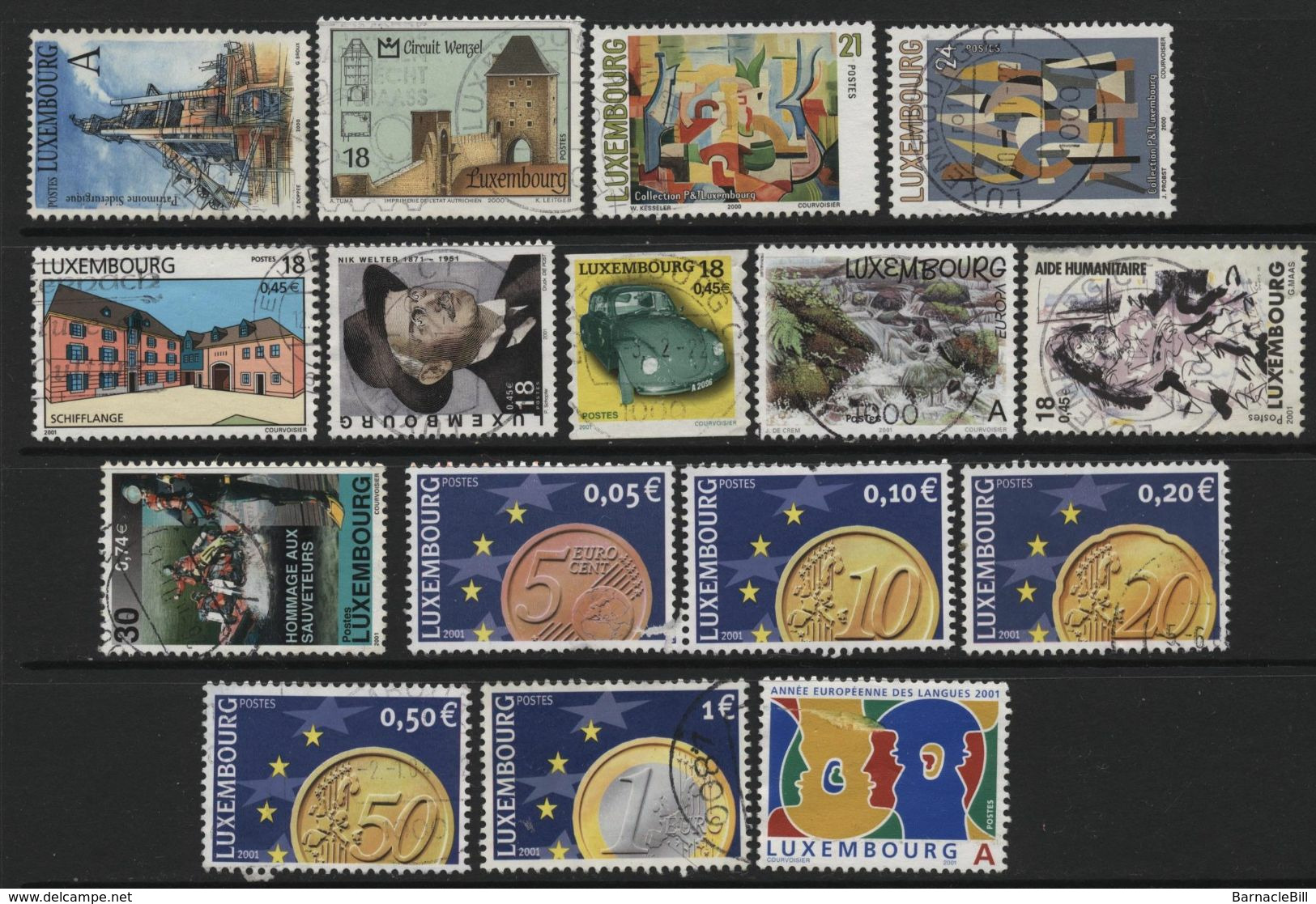 Luxembourg (69) 1965-2001 50 Different Stamps. Used & Unused. - Colecciones