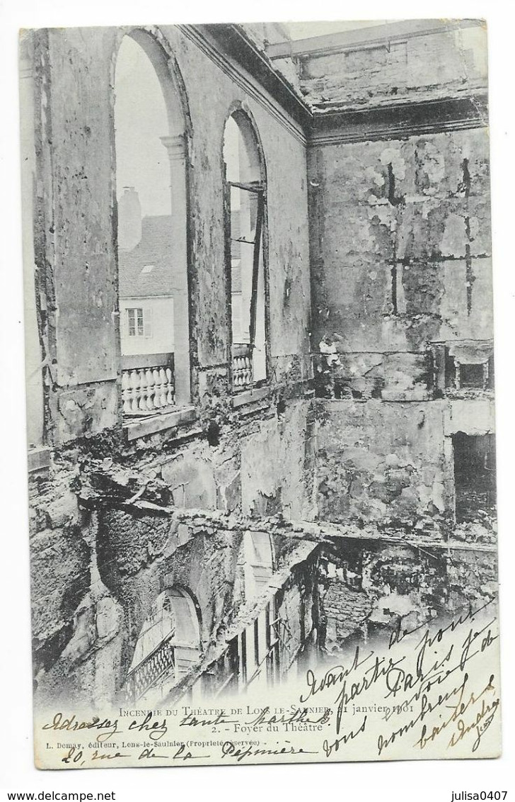 LONS LE SAUNIER (39) Intérieur Du Théatre Après L'incendie 1901 Foyer - Lons Le Saunier