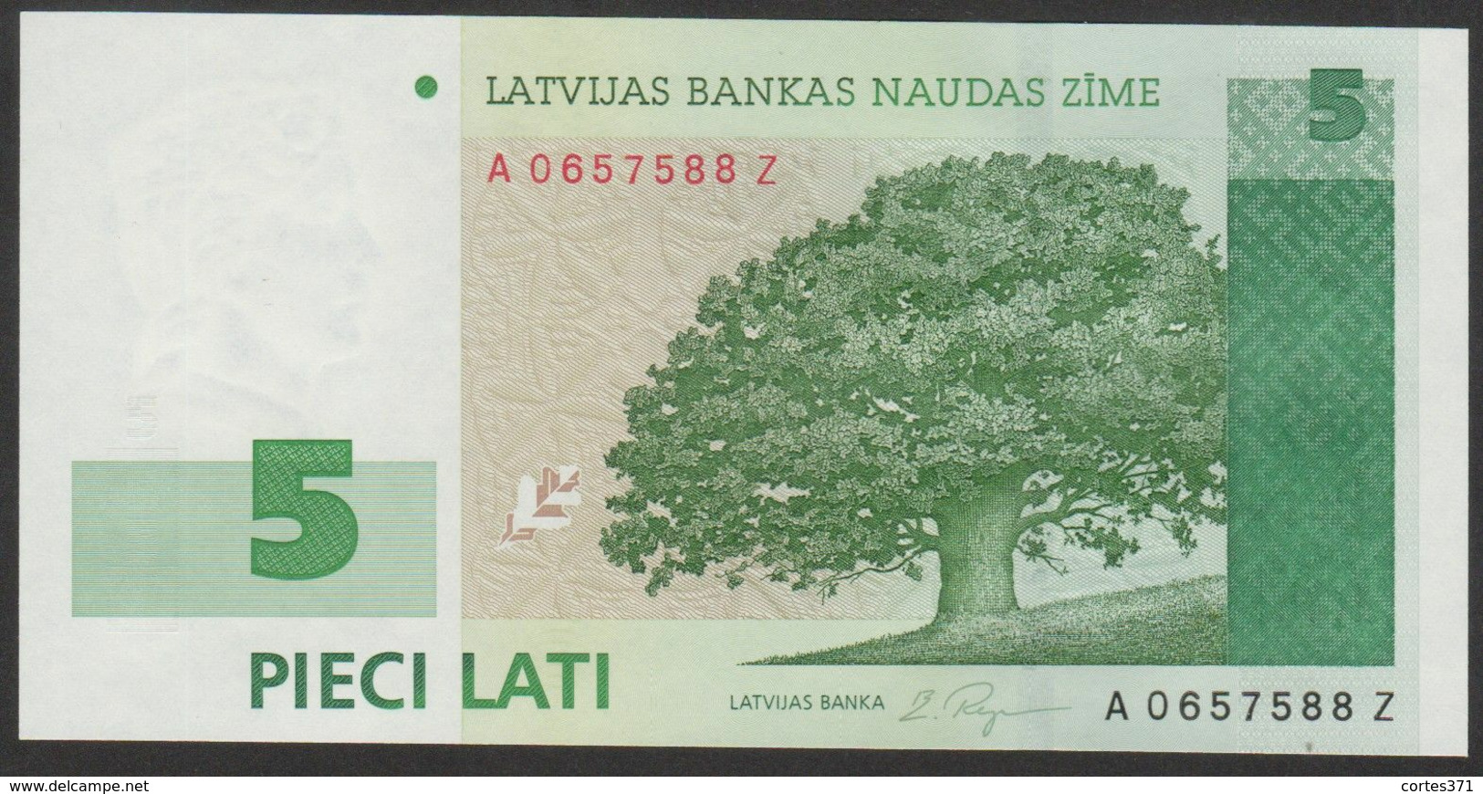 Latvia 5 Lati 2001 P-49b REPLACEMENT (Series AZ) UNC - Latvia