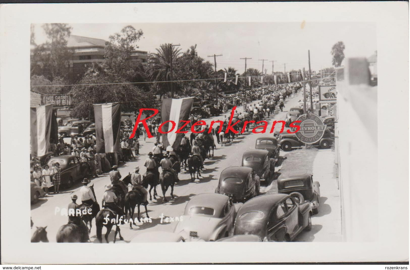 Unique Old Photo Card Texas Falfurrias Brooks County US USA Parade 1940's Chevrolet Advertisment Migration Belgium - Other & Unclassified