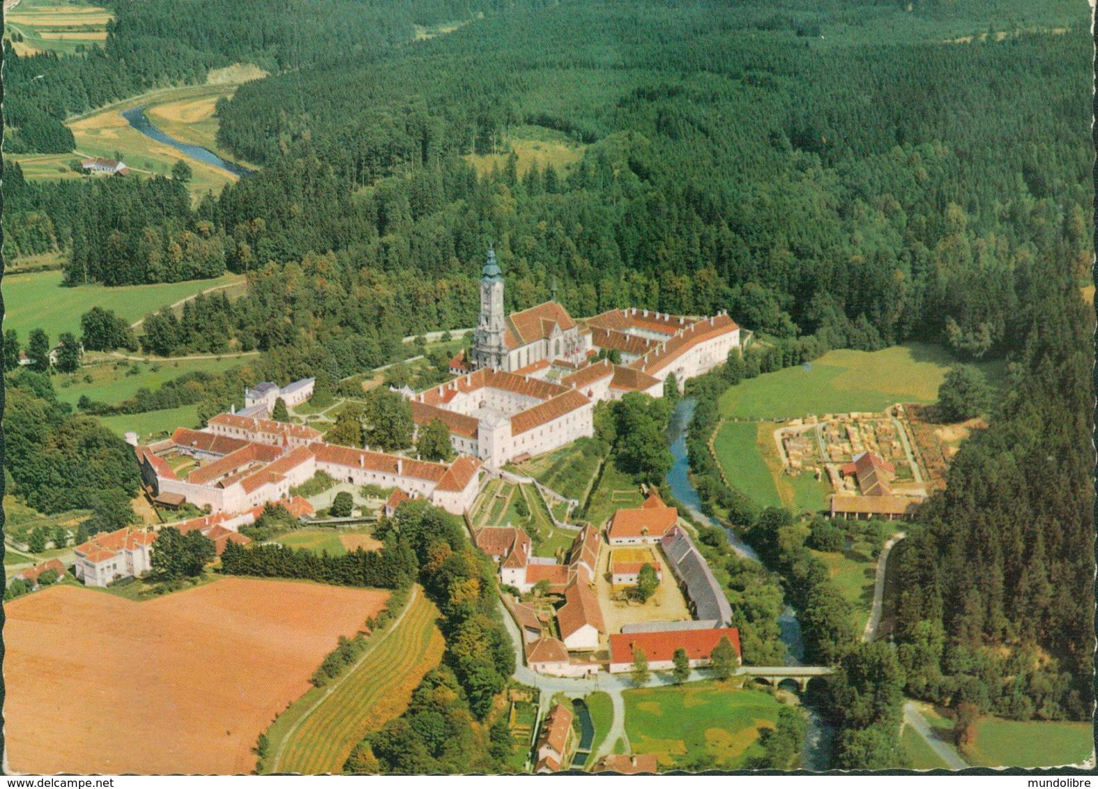 Zisterzienserstif ZWETTL, Niederösterreich, Farbkarte, Luftaufnahme, Gelaufen 1962 - Zwettl