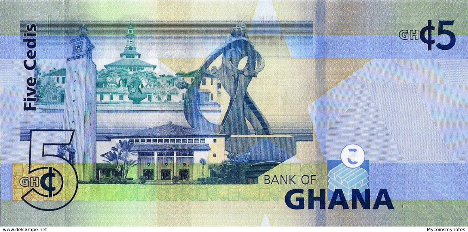 Ghana, 5 Cedi, 2019, P46,  Polymer, UNC - Ghana