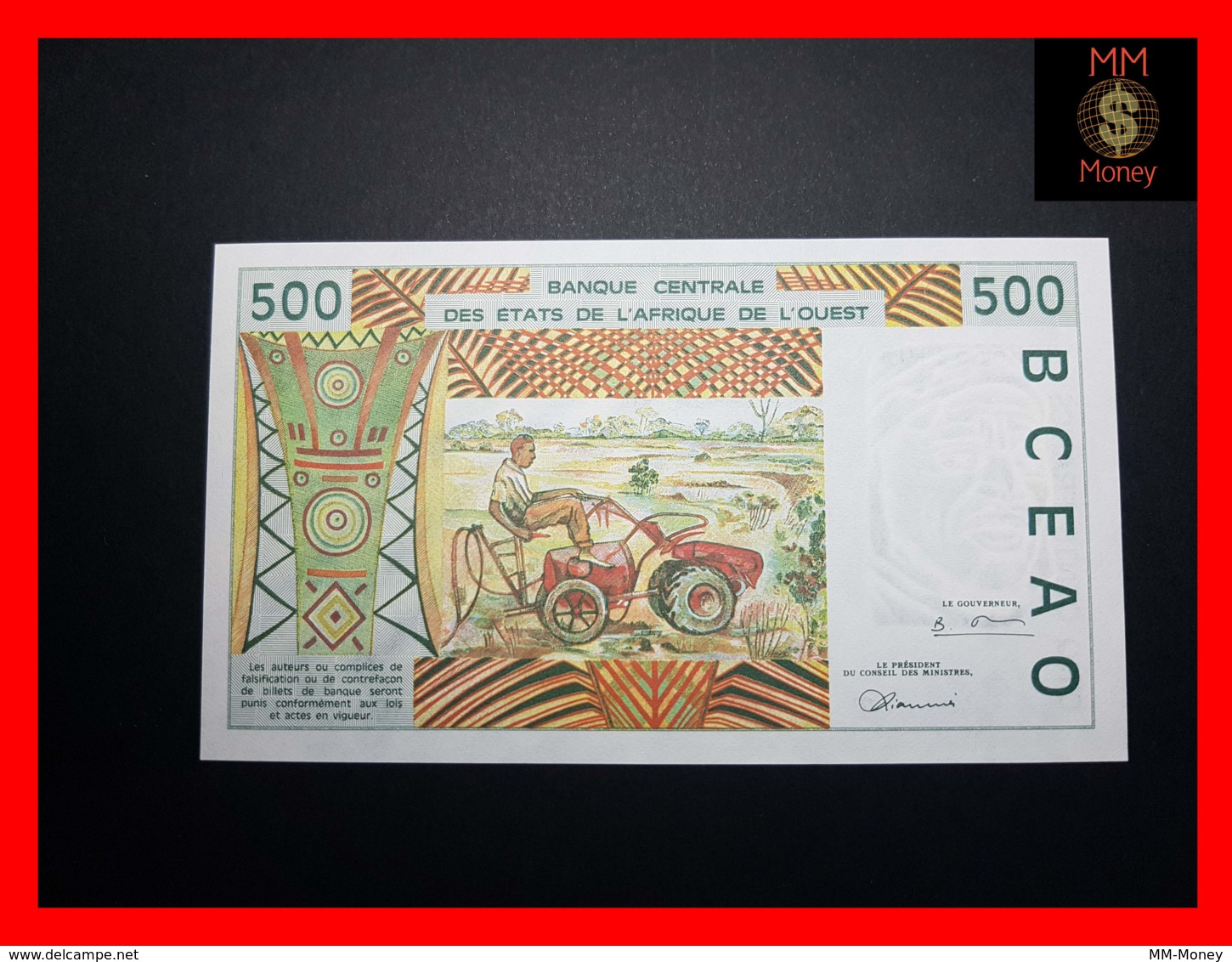 WEST AFRICAN STATES WAS  "T  Togo"   500 Francs 1996 P. 810 Tf  UNC - West African States