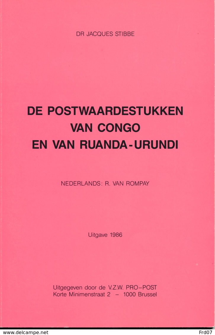 Catalogus Postwaardestukken Congo & Ruanda-Urundi 1986 – Dr J. Stibbe – Latest Version With Scale Of Imprints - Enteros Postales