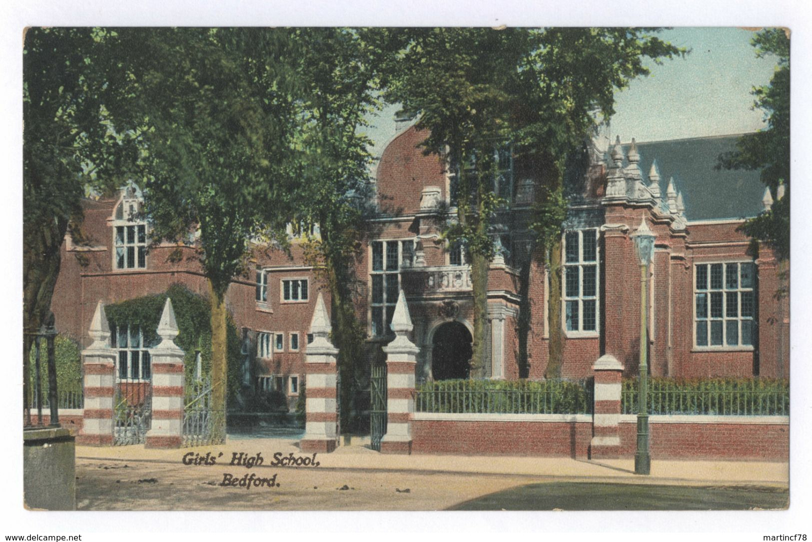 Girls High School Bedford Post Card - Bedford