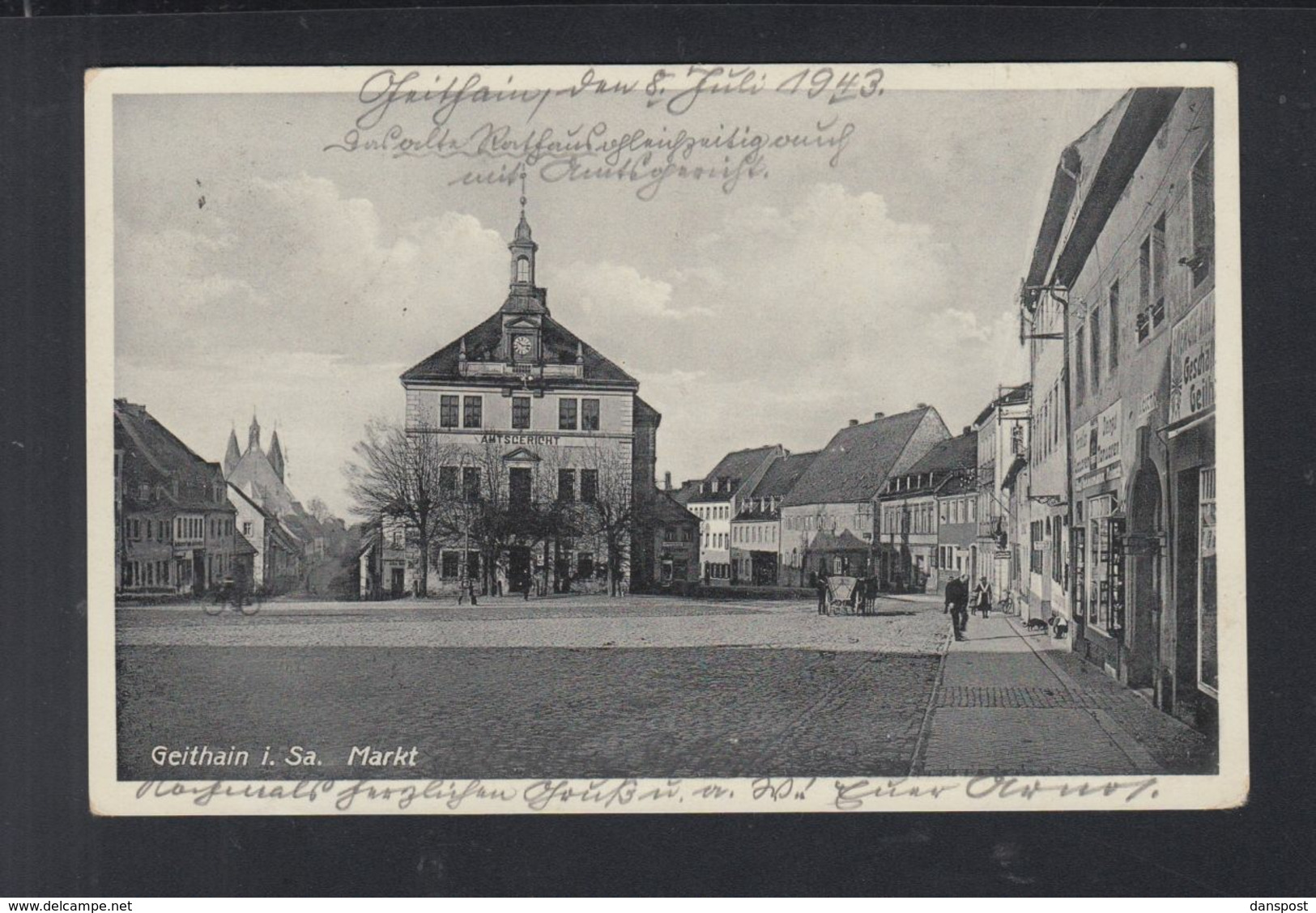 Dt. Reich AK Geithain  Markt Bahnpost - Geithain