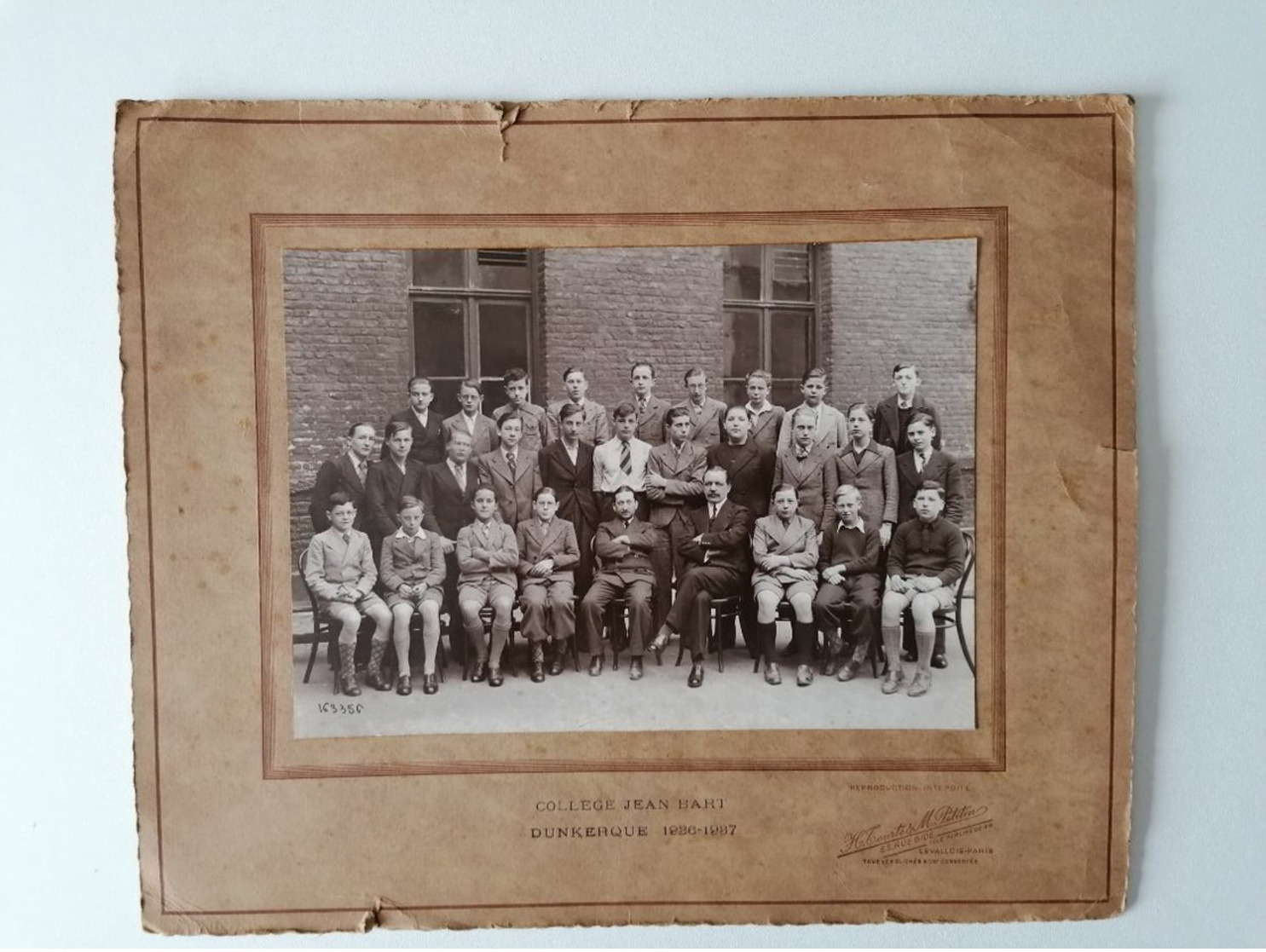 Photo 223 Mm X 160 Mm Sur Carton - 1936 - Ecole Collège Jean Bart Dunkerque 59 - Photo Tourte & Petitin Levallois-Paris - Anonymous Persons