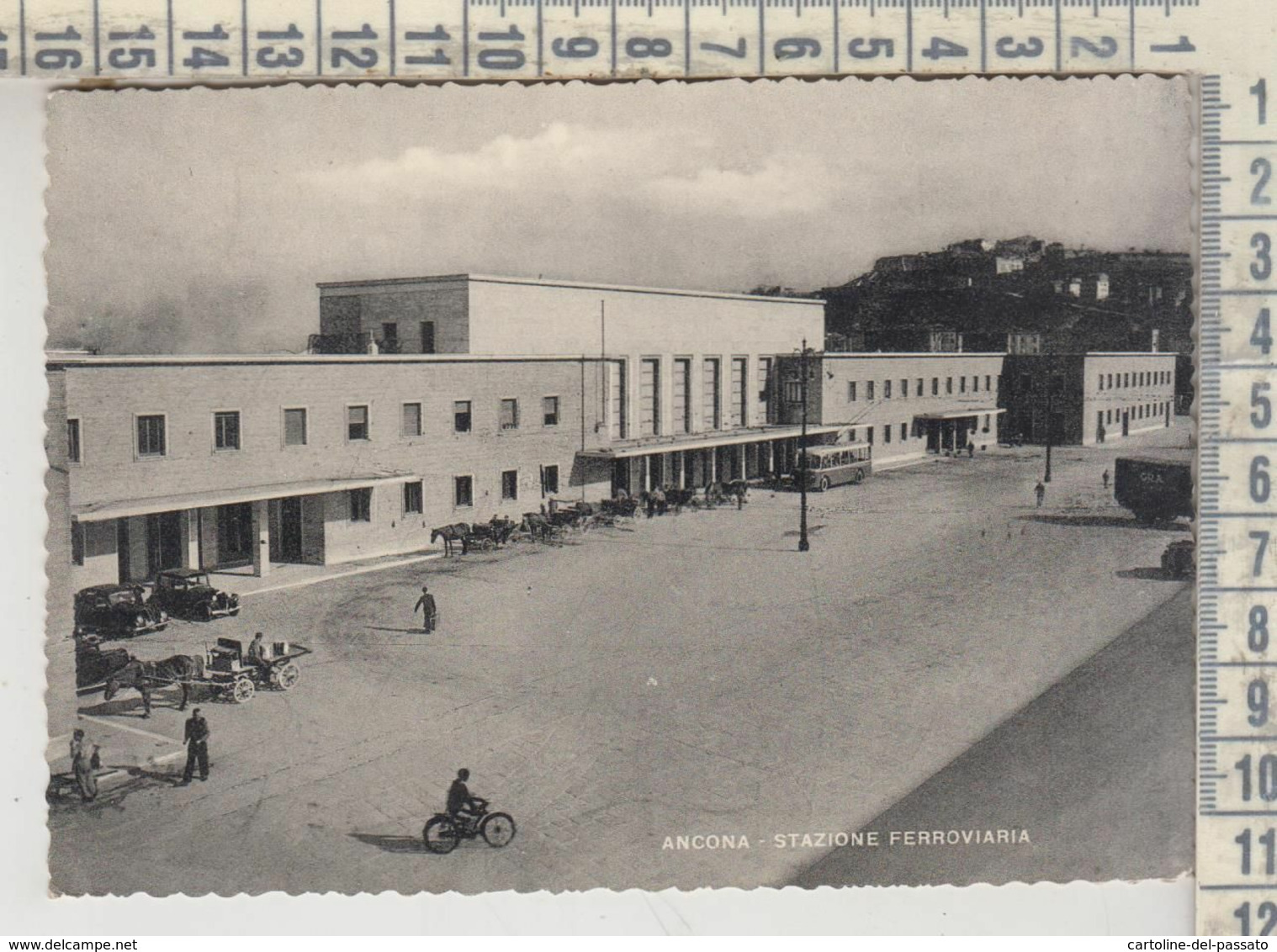 ANCONA STTAZIONE FERROVIARIA  1953  BUS CORRIERA - Ancona