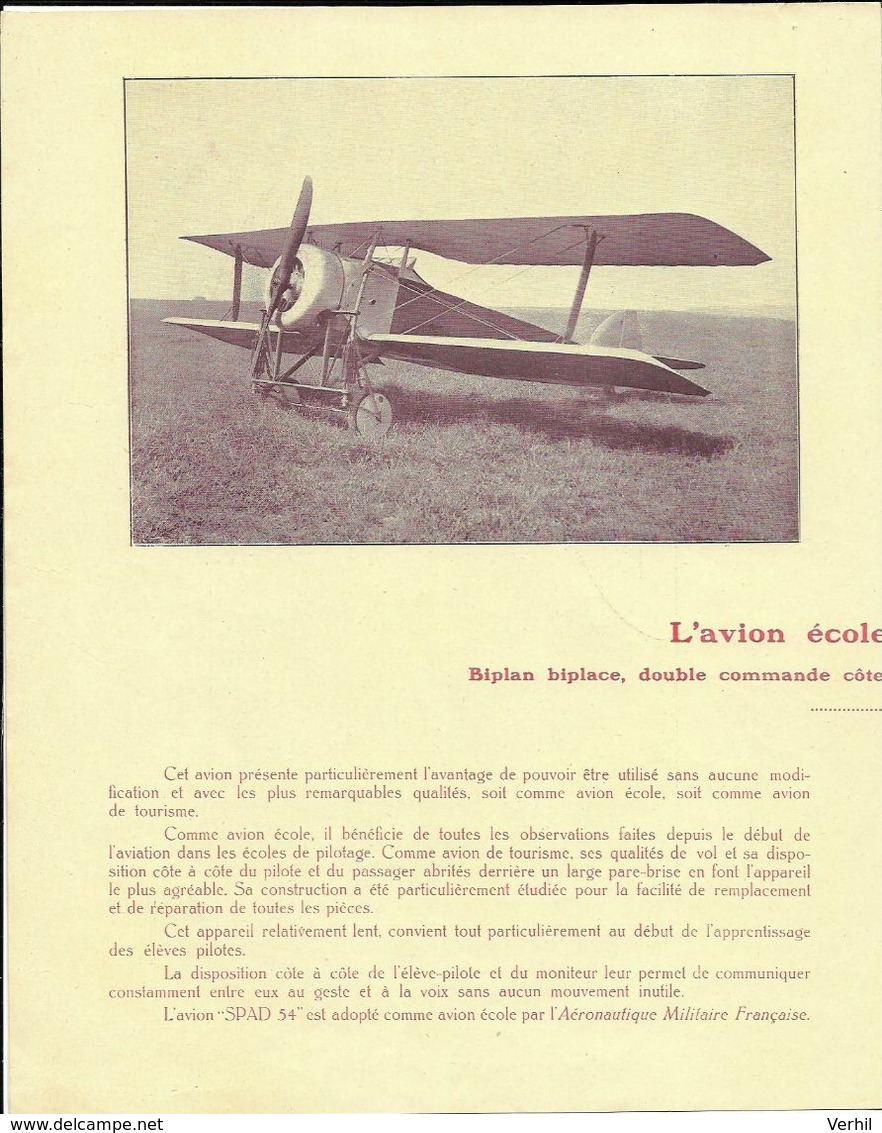 Bleriot Spad 54 Avion Plane Vliegtuig Aeroplane Fluzeug - Frankrijk